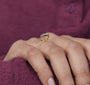 Handmade pear cut engagement ring with split shank design