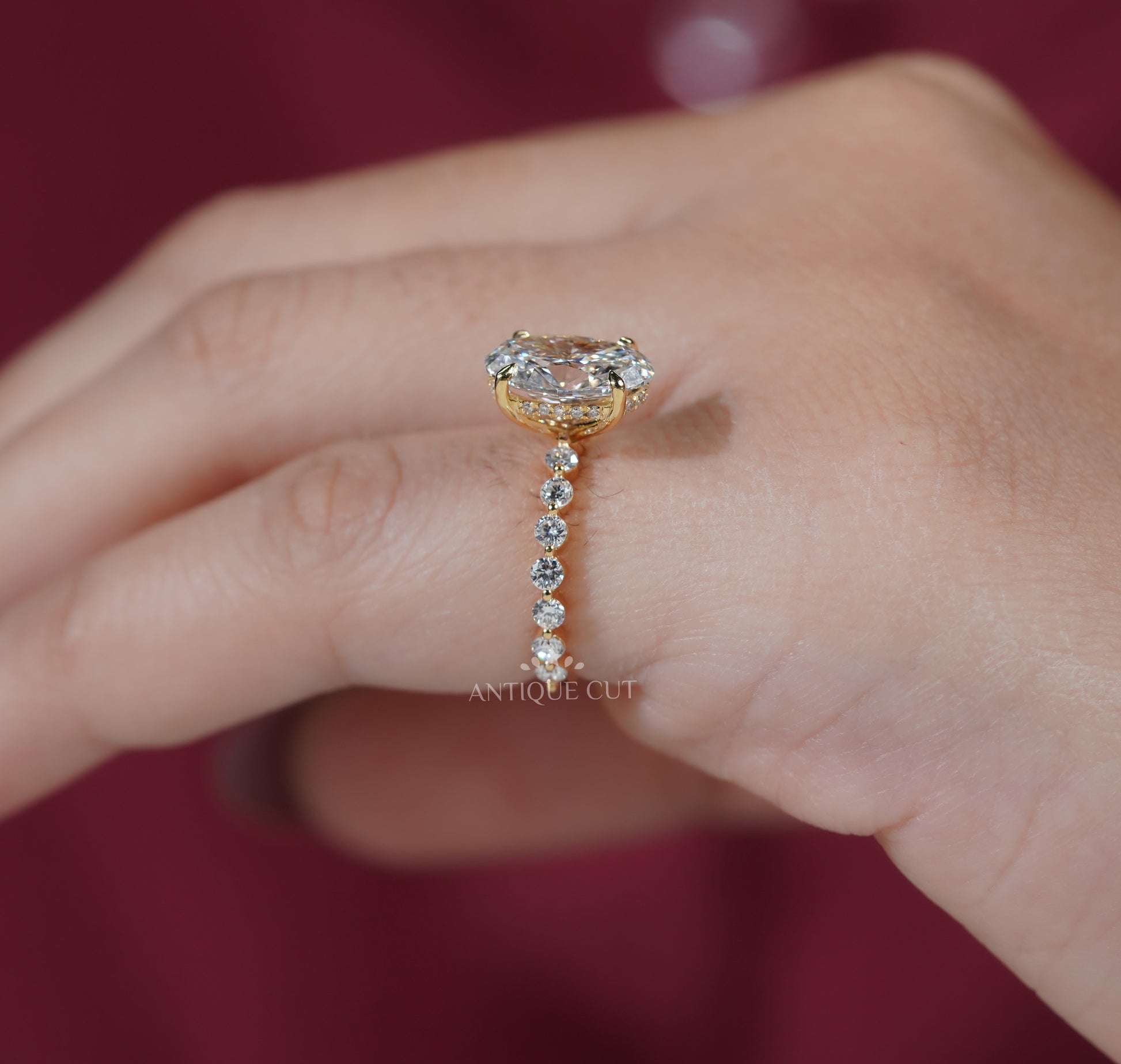 IGI-certified hidden halo engagement ring custom designed