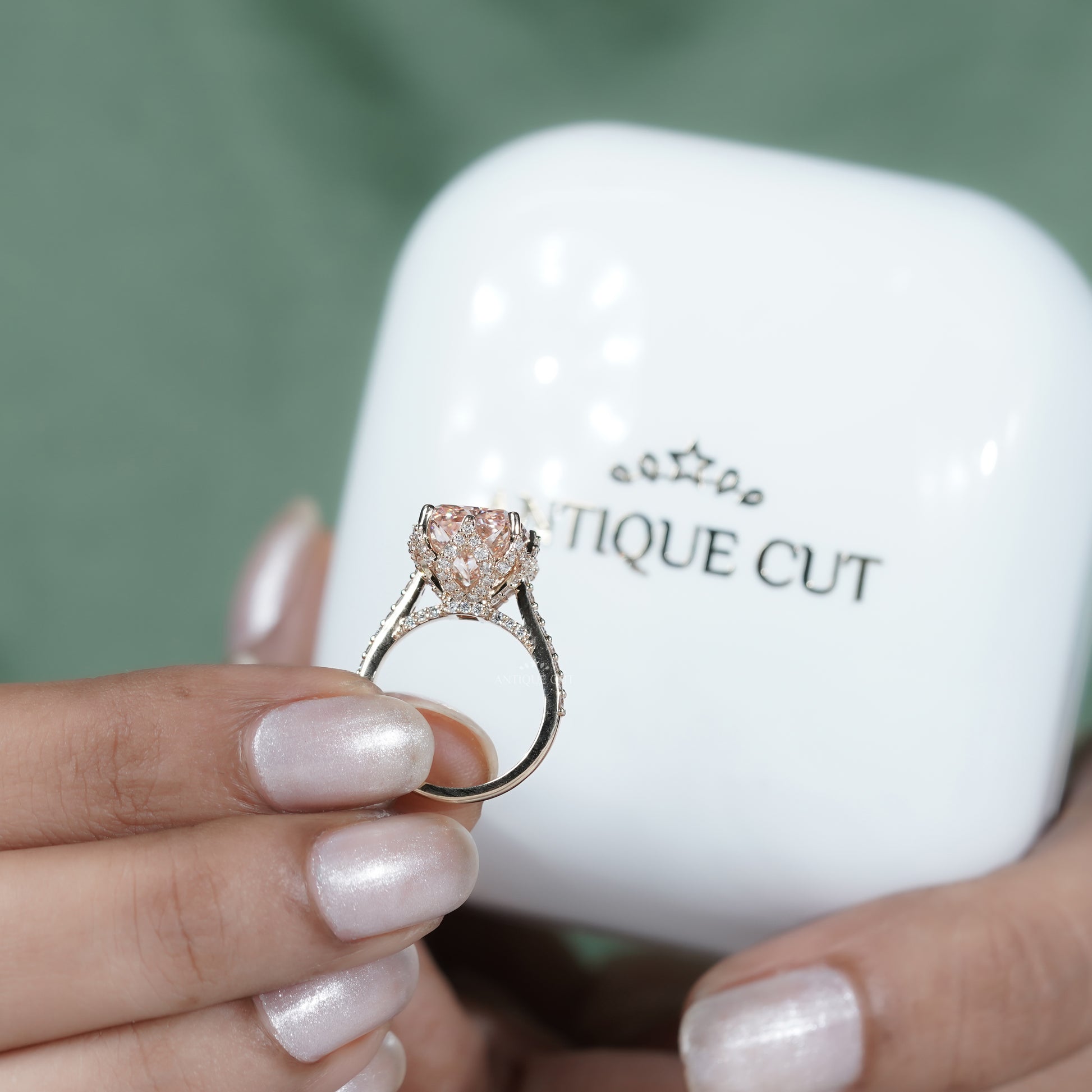 Radiant 3.50tcw Fancy Pink Diamond Ring | Pave Side Stones | Luxury Engagement Ring