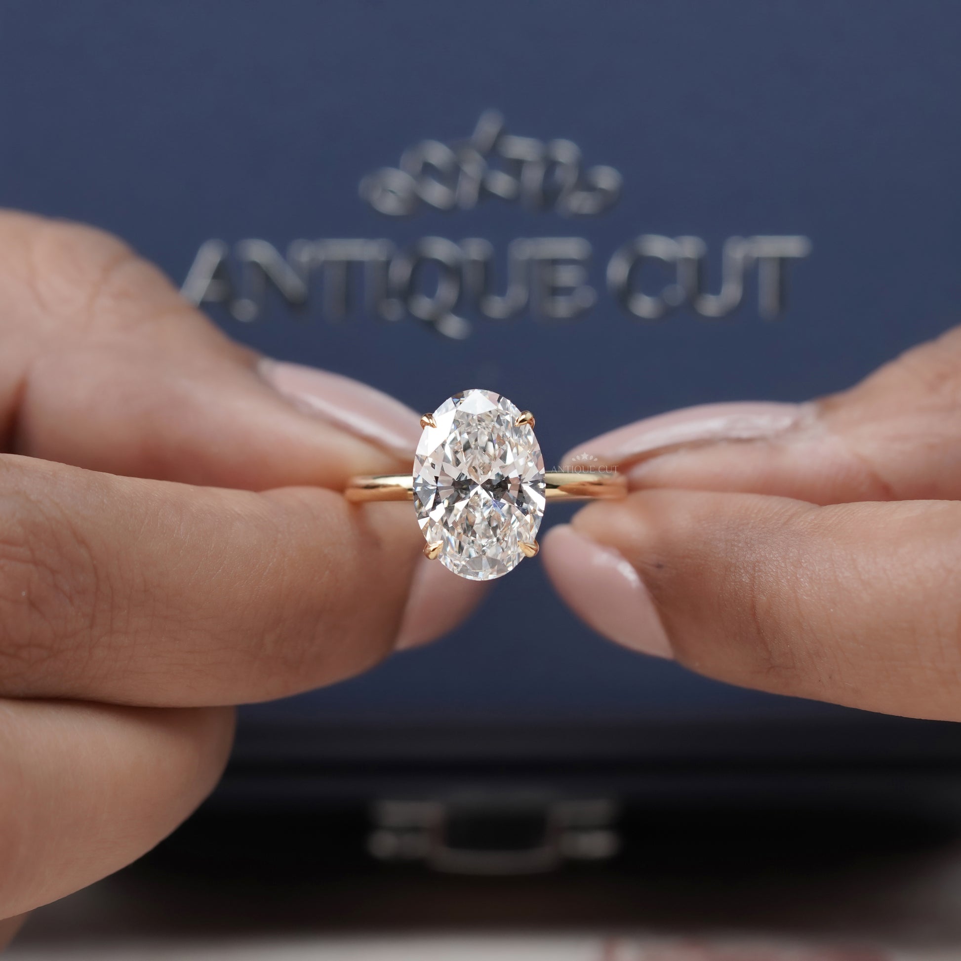Oval 5.00ct Lab Grown Diamond Solitaire Engagement Ring | IGI Certified