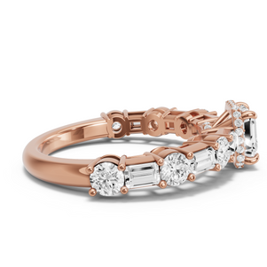 Image for Asscher Dual Halo Ring with Alternating Baguette band