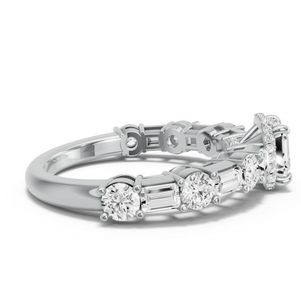 Image for Asscher Dual Halo Ring with Alternating Baguette band