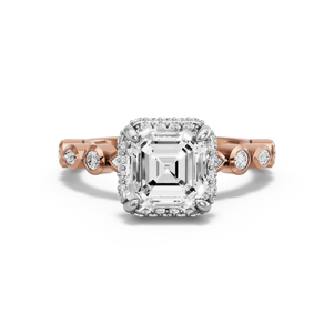 Image for Asscher Dual Halo Ring with Alternating Marquise band