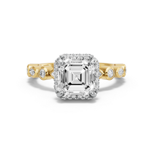 Image for Asscher Dual Halo Ring with Alternating Marquise band