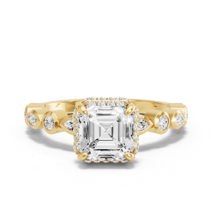 Image for Asscher Dual Halo Ring with Alternating Marquise band