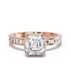 Image for Asscher Dual Halo Ring with Channel band