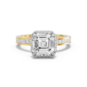 Image for Asscher Dual Halo Ring with Channel band