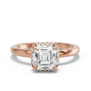 Image for Asscher Dual Halo Ring with Solitaire band