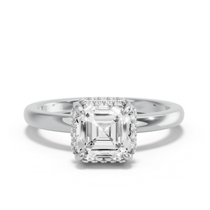 Image for Asscher Dual Halo Ring with Solitaire band