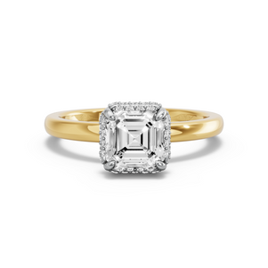 Image for Asscher Dual Halo Ring with Solitaire band