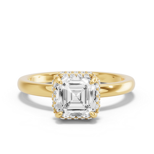 Image for Asscher Dual Halo Ring with Solitaire band