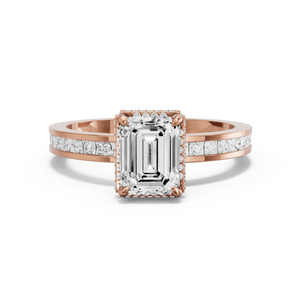 Image for Emerald Dual Halo Ring with Channel band