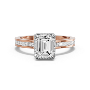 Image for Emerald Dual Halo Ring with Channel band