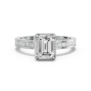 Image for Emerald Dual Halo Ring with Channel band