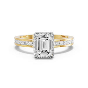 Image for Emerald Dual Halo Ring with Channel band