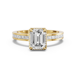 Image for Emerald Dual Halo Ring with Channel band