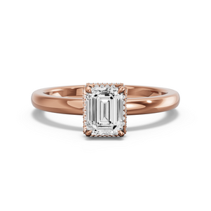 Image for Emerald Dual Halo Ring with Solitaire band