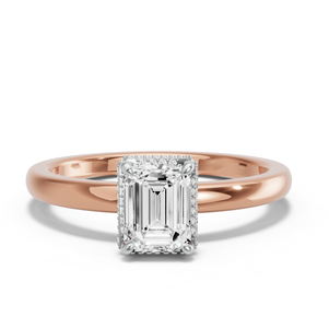 Image for Emerald Dual Halo Ring with Solitaire band