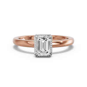 Image for Emerald Dual Halo Ring with Solitaire band