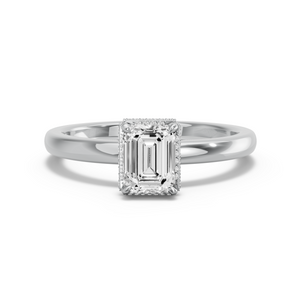 Image for Emerald Dual Halo Ring with Solitaire band