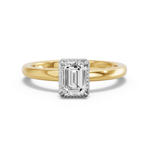 Image for Emerald Dual Halo Ring with Solitaire band