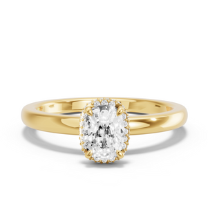 Image for Cushion Dual Halo Ring with Solitaire band in 14K Yellow Gold