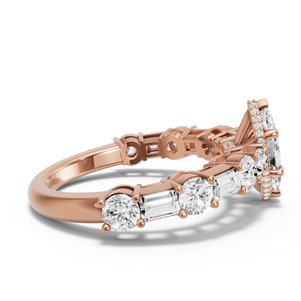 Image for Marquise Dual Halo Ring with Alternating Baguette band