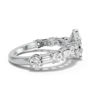 Image for Marquise Dual Halo Ring with Alternating Baguette band