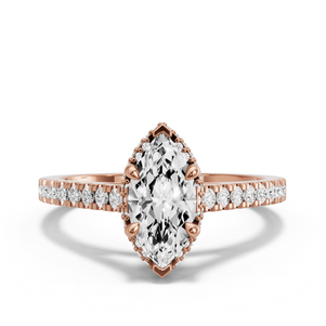 Image for Marquise Dual Halo Ring with Cathedral Pave band