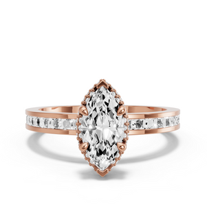 Image for Marquise Dual Halo Ring with Channel band