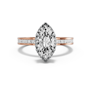 Image for Marquise Dual Halo Ring with Channel band