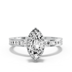 Image for Marquise Dual Halo Ring with Channel band
