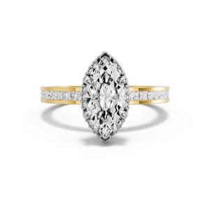 Image for Marquise Dual Halo Ring with Channel band