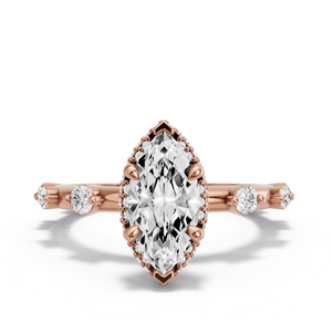 Image for Marquise Dual Halo Ring with Floating Station band