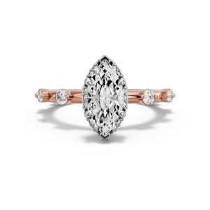 Image for Marquise Dual Halo Ring with Floating Station band