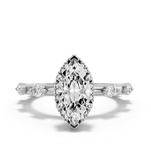Image for Marquise Dual Halo Ring with Floating Station band