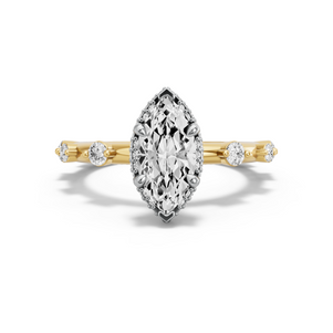 Image for Marquise Dual Halo Ring with Floating Station band