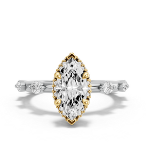 Image for Marquise Dual Halo Ring with Floating Station band