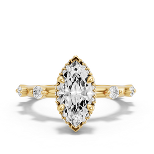 Image for Marquise Dual Halo Ring with Floating Station band