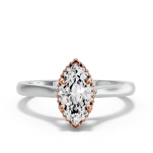 Image for Marquise Dual Halo Ring with Knife Edge Cathedral band