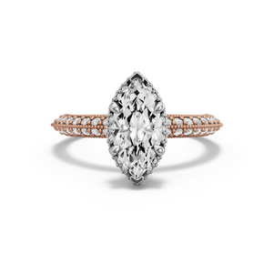 Image for Marquise Dual Halo Ring with Knife Edge Pave band