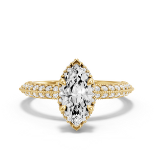Image for Marquise Dual Halo Ring with Knife Edge Pave band