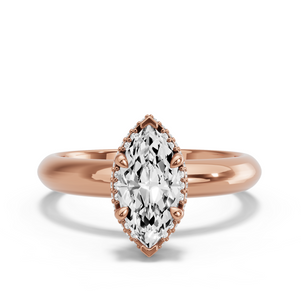 Image for Marquise Dual Halo Ring with Knife Edge Solitaire band