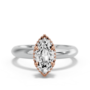 Image for Marquise Dual Halo Ring with Knife Edge Solitaire band