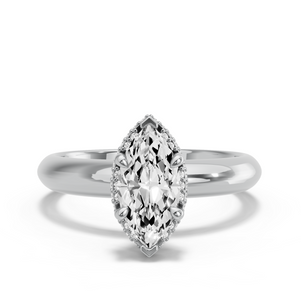 Image for Marquise Dual Halo Ring with Knife Edge Solitaire band