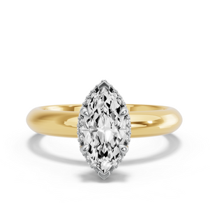 Image for Marquise Dual Halo Ring with Knife Edge Solitaire band