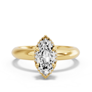 Image for Marquise Dual Halo Ring with Knife Edge Solitaire band