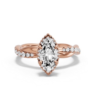 Image for Marquise Dual Halo Ring with Rope Pave band