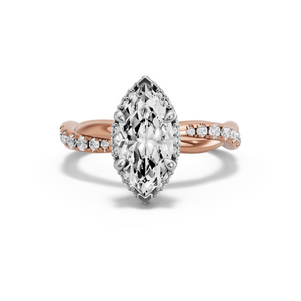 Image for Marquise Dual Halo Ring with Rope Pave band