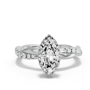 Image for Marquise Dual Halo Ring with Rope Pave band